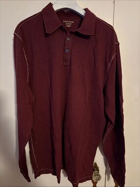 Structure Men's Long-Sleeve Polo Shirt - Maroon